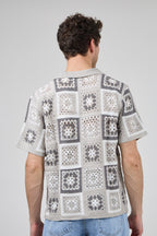 Chemise homme crochet manches courtes style vintage