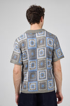 Chemise homme crochet manches courtes style vintage
