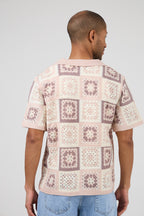 Chemise homme crochet manches courtes style vintage