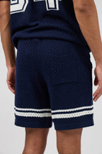 Ensemble homme en maille ajourée avec motif 84