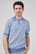 Polo en maille texturée à manches courtes