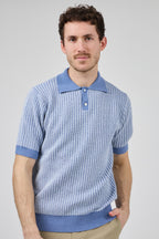 Polo en maille texturée à manches courtes