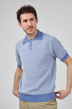 Polo en maille texturée à manches courtes