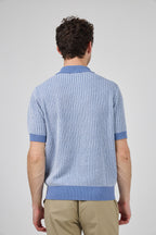 Polo en maille texturée à manches courtes