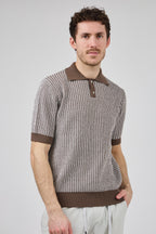 Polo en maille texturée à manches courtes