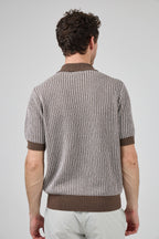 Polo en maille texturée à manches courtes