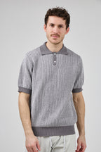 Polo en maille texturée à manches courtes
