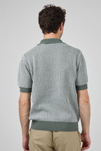 Polo en maille texturée à manches courtes