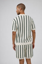 Ensemble Homme Polo Tricoté à Motifs Rayés + Short Assorti