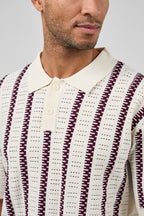 Ensemble Homme Polo Tricoté à Motifs Rayés + Short Assorti