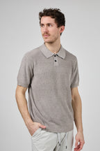 Polo en maille texturée à manches courtes