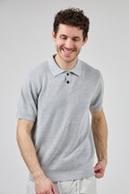 Polo en maille texturée à manches courtes