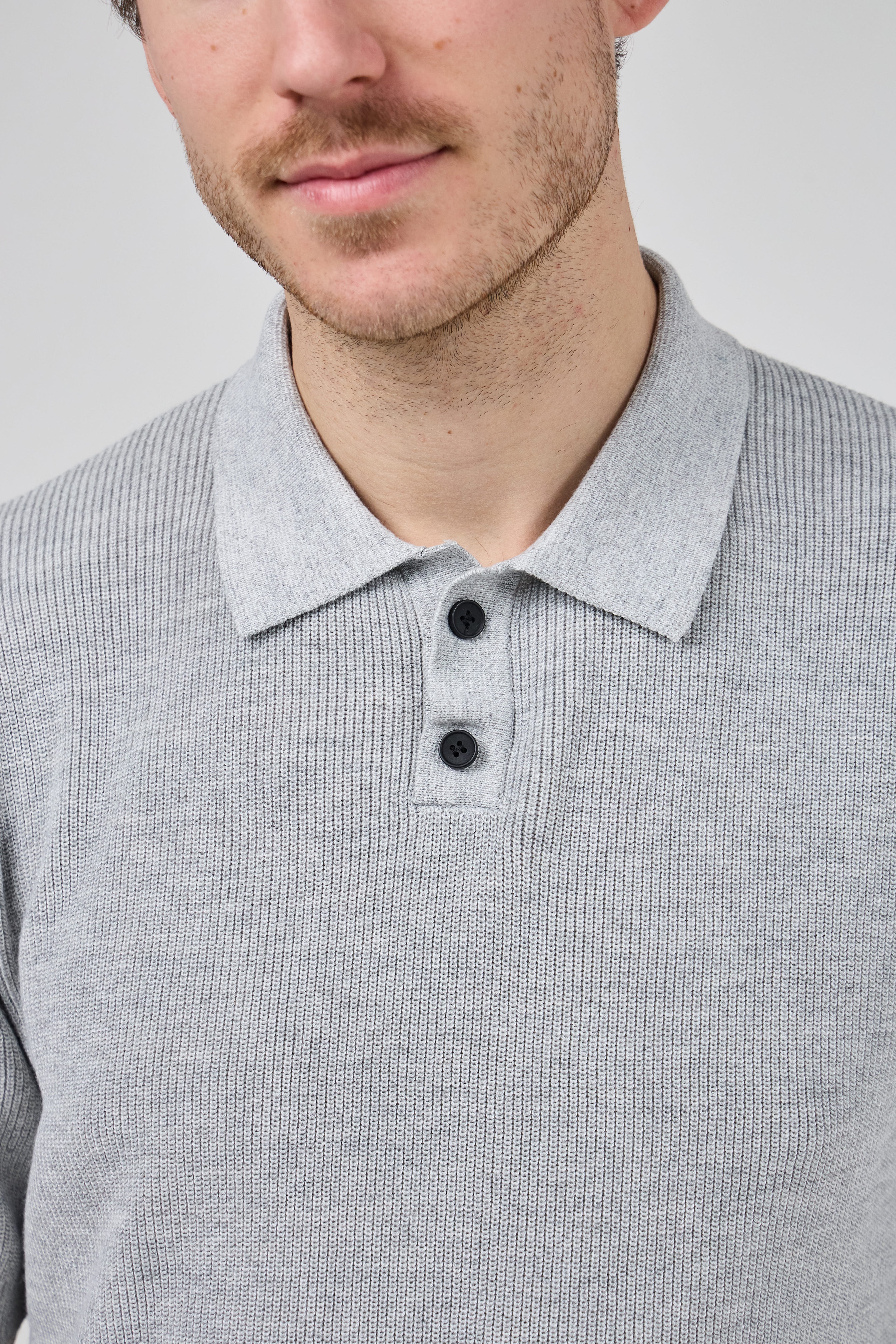 Polo en maille texturée à manches courtes