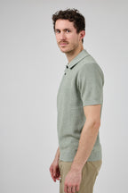 Polo en maille texturée à manches courtes