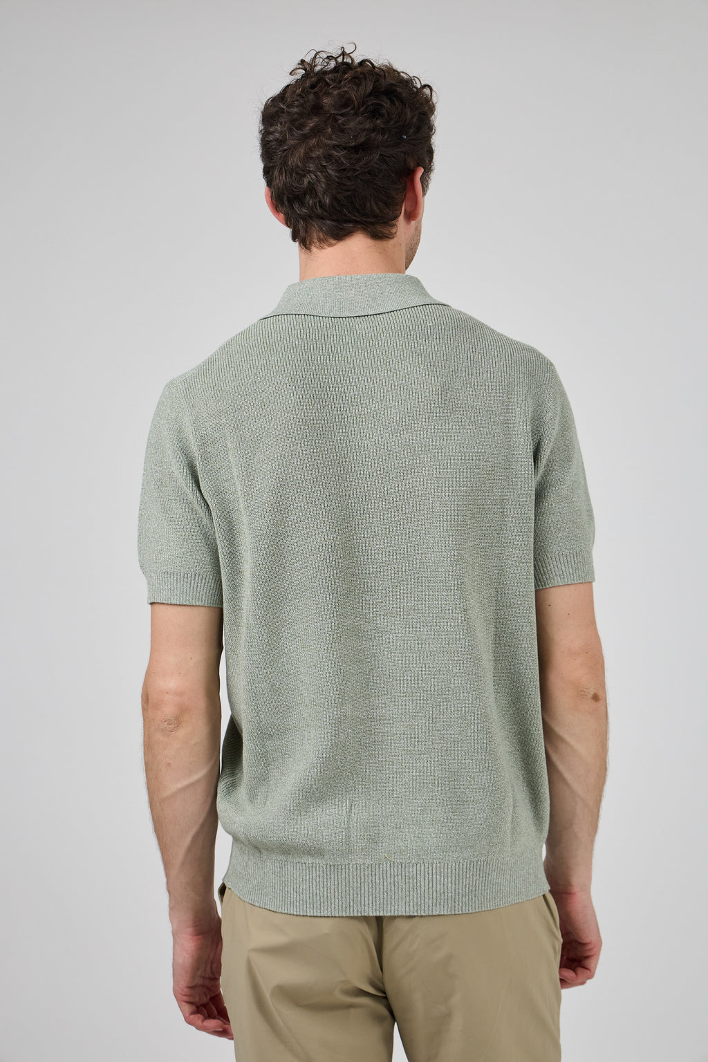 Polo en maille texturée à manches courtes