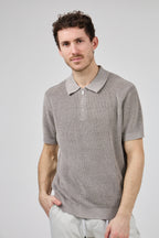 Polo en maille texturée à demi-zip pour homme