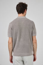 Polo en maille texturée à demi-zip pour homme