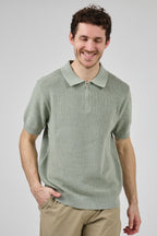 Polo en maille texturée à demi-zip pour homme