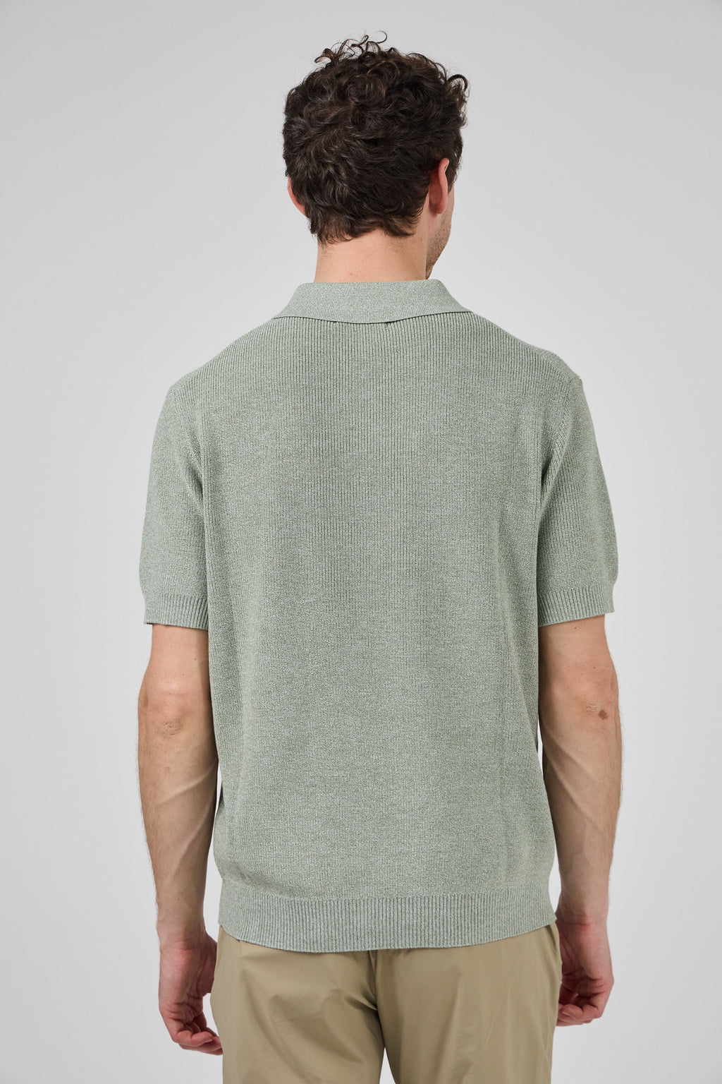 Polo en maille texturée à demi-zip pour homme