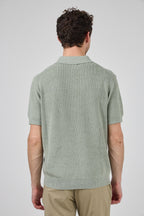 Polo en maille texturée à demi-zip pour homme