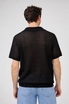 Polo en maille texturée à manches courtes