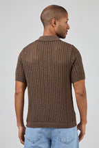 Polo en maille ajourée texturée