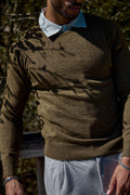 Pull Col Rond en Maille Chinée