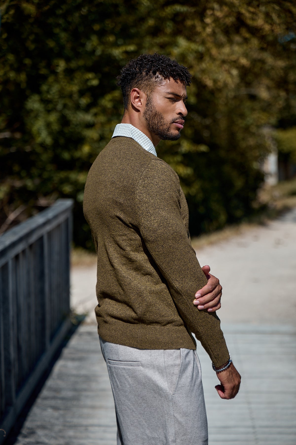 Pull Col Rond en Maille Chinée