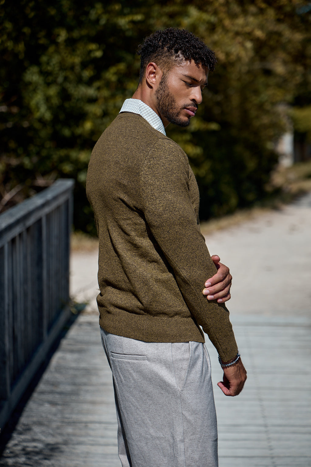 Pull Col Rond en Maille Chinée