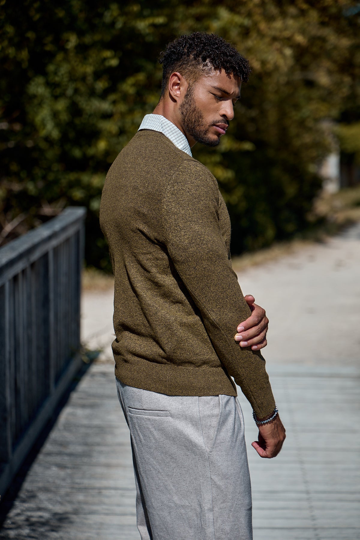 Pull Col Rond en Maille Chinée