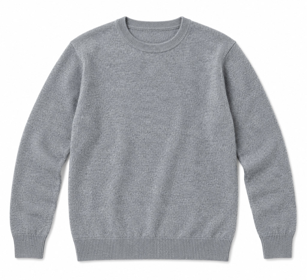 Pull Col Rond en Maille Chinée
