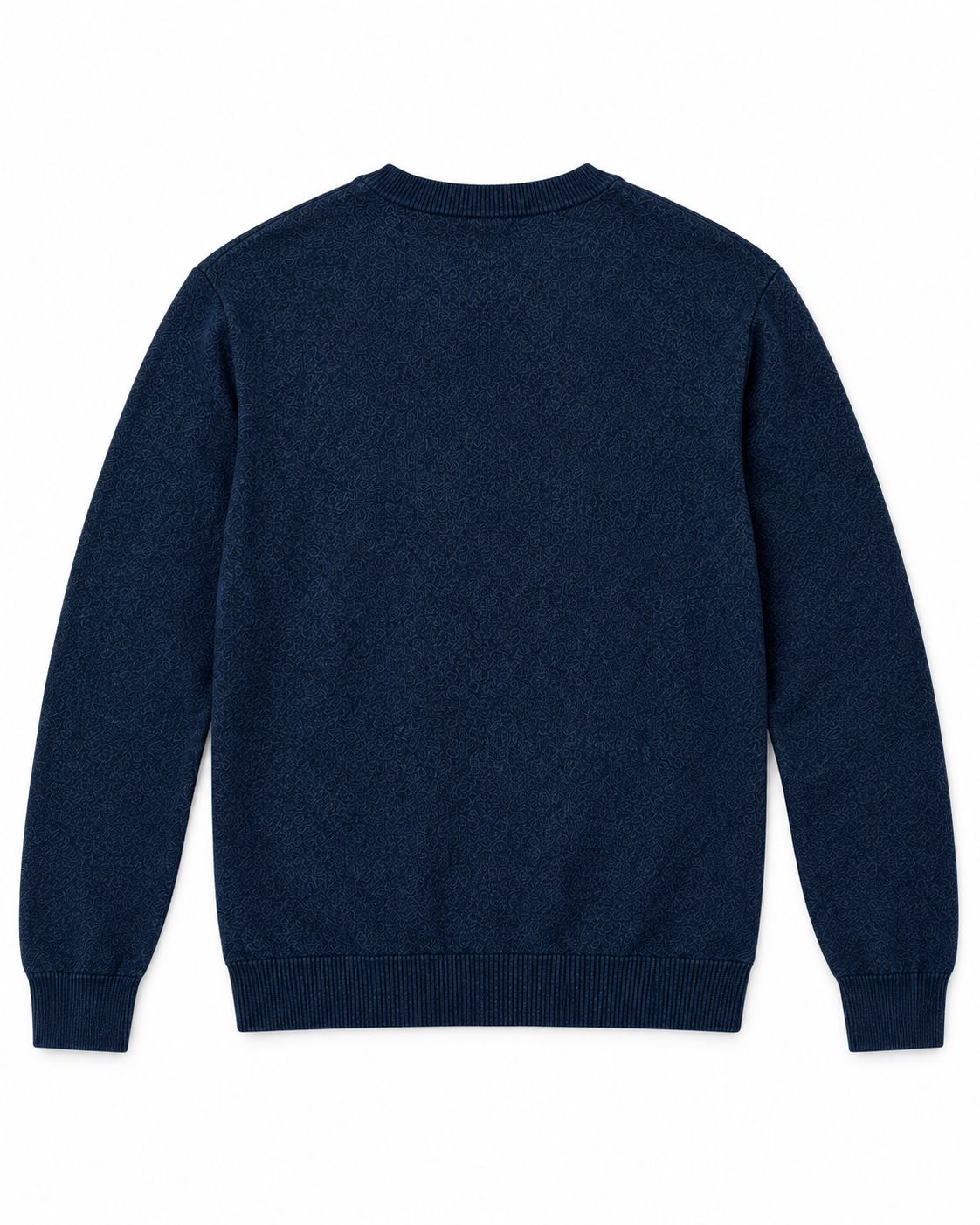 Pull Col Rond en Maille Chinée