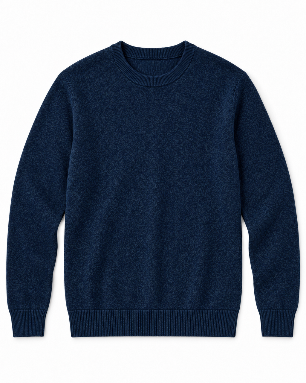 Pull Col Rond en Maille Chinée