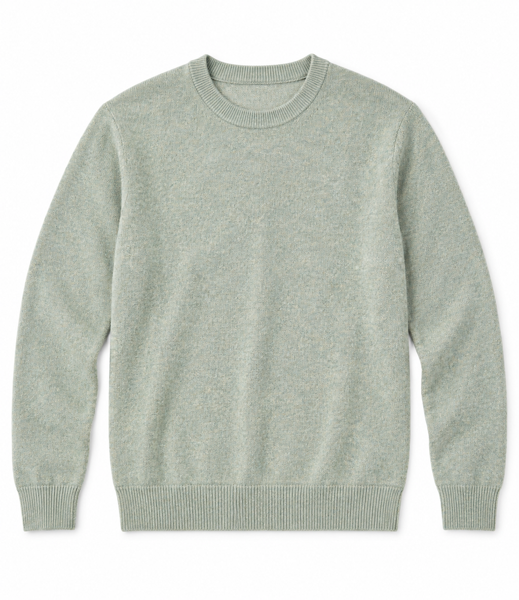 Pull Col Rond en Maille Chinée