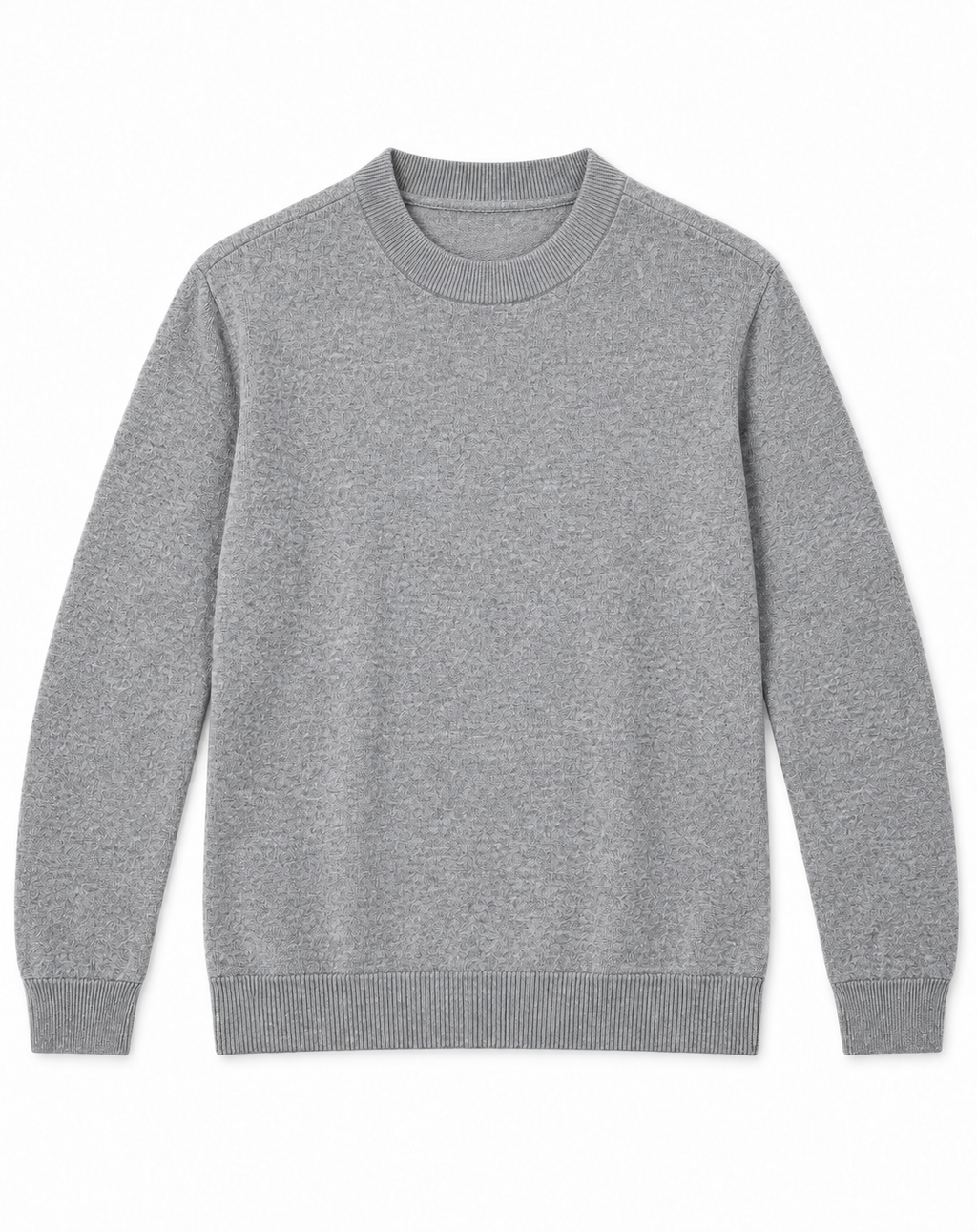 Pull Homme à Col Montant en Maille Chinée Bicolore