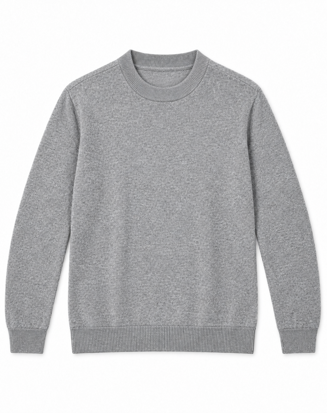 Pull Homme à Col Montant en Maille Chinée Bicolore