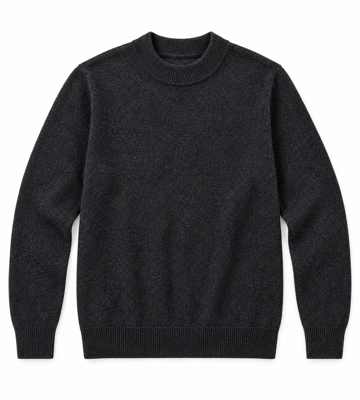 Pull Homme à Col Montant en Maille Chinée Bicolore