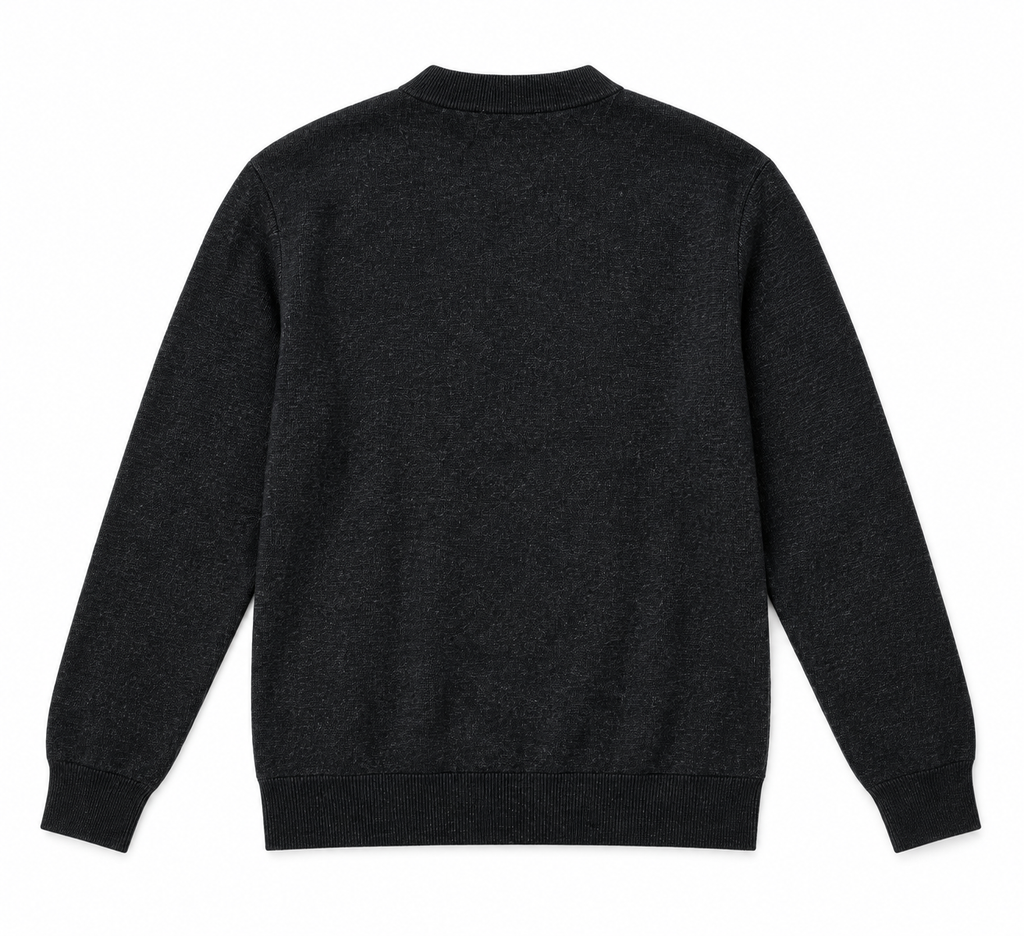Pull Homme à Col Montant en Maille Chinée Bicolore