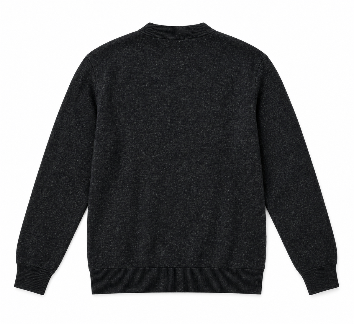 Pull Homme à Col Montant en Maille Chinée Bicolore
