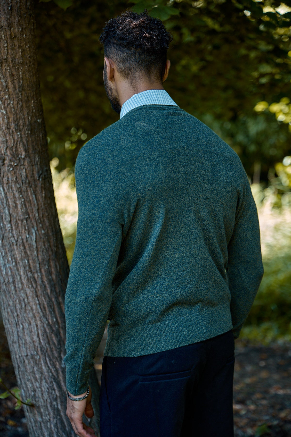 Pull Homme à Col Montant en Maille Chinée Bicolore