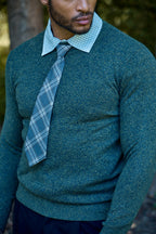 Pull Homme à Col Montant en Maille Chinée Bicolore