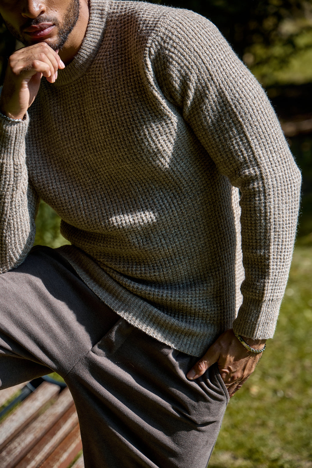 Pull gros maille tricotée avec motif