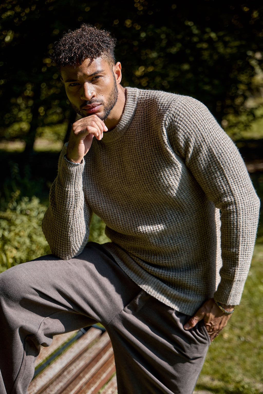 Pull gros maille tricotée avec motif