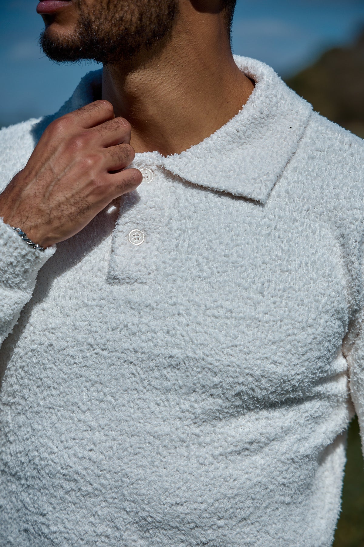 Pull Homme Col Montant en Maille Texturée