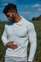 Pull Homme Col Montant en Maille Texturée