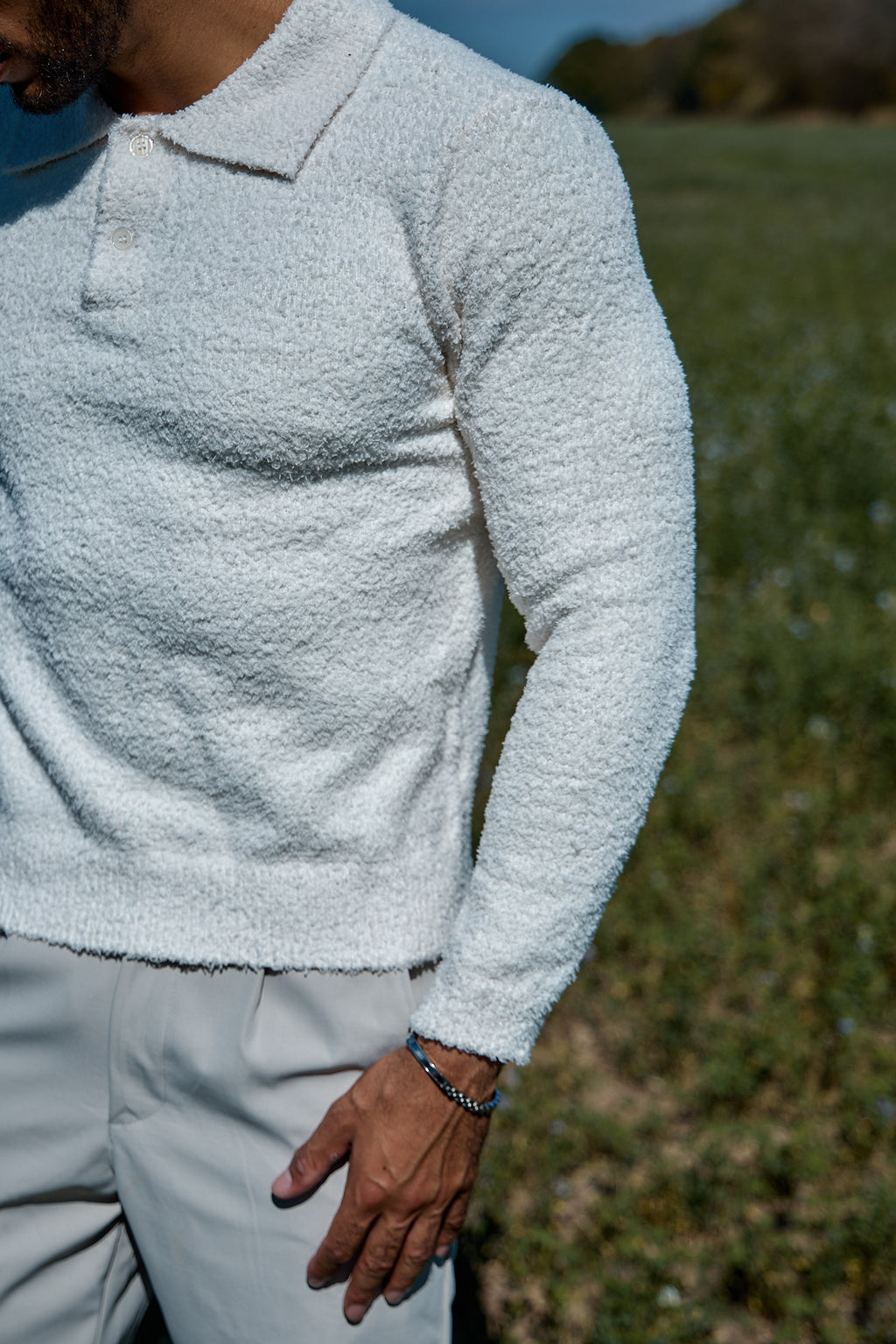 Pull Homme Col Montant en Maille Texturée