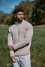 Pull Homme Col Montant en Maille Texturée