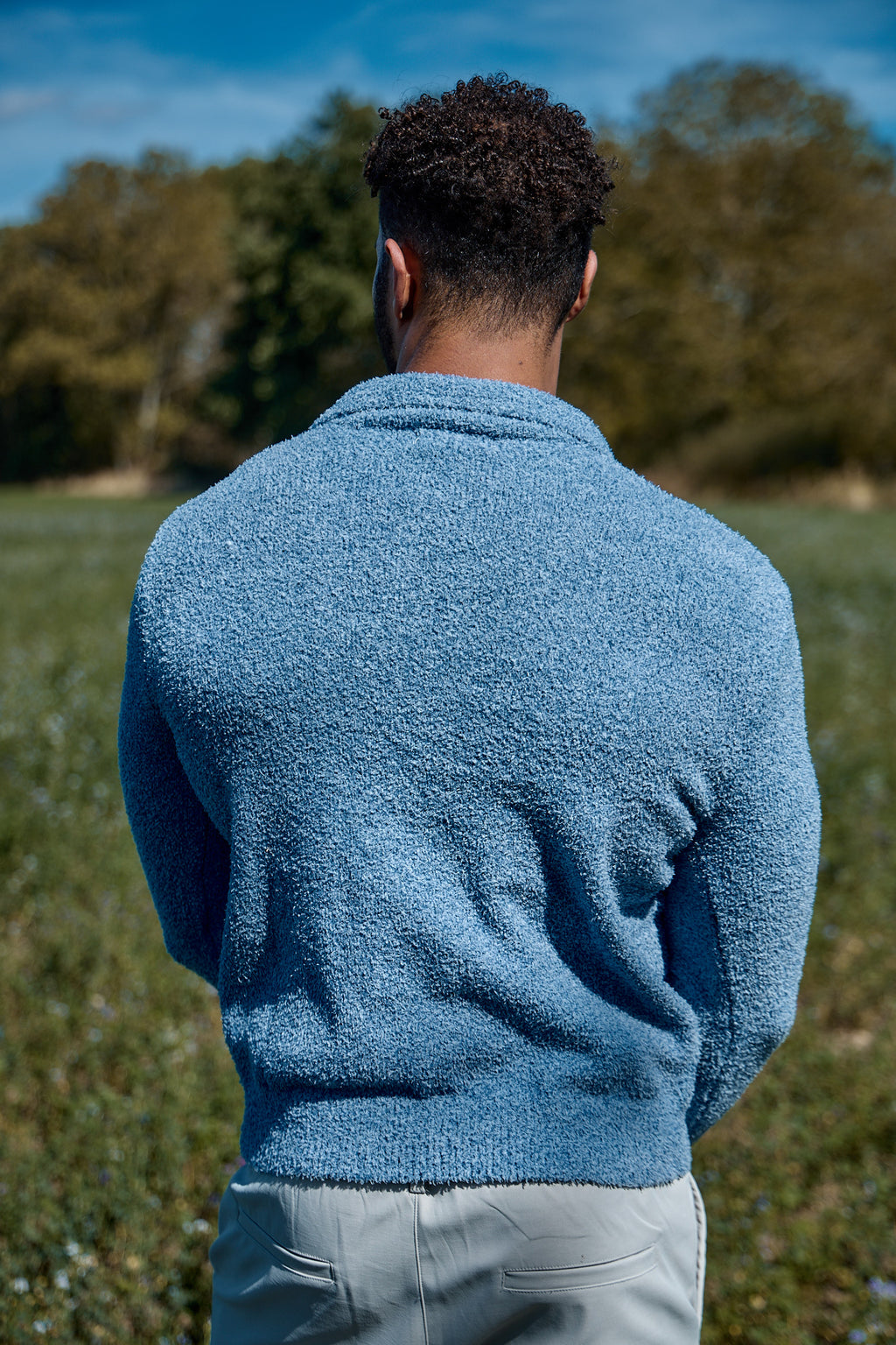 Pull Homme Col Montant en Maille Texturée