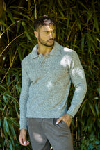 Pull Homme Col Montant en Maille Texturée