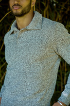 Pull Homme Col Montant en Maille Texturée